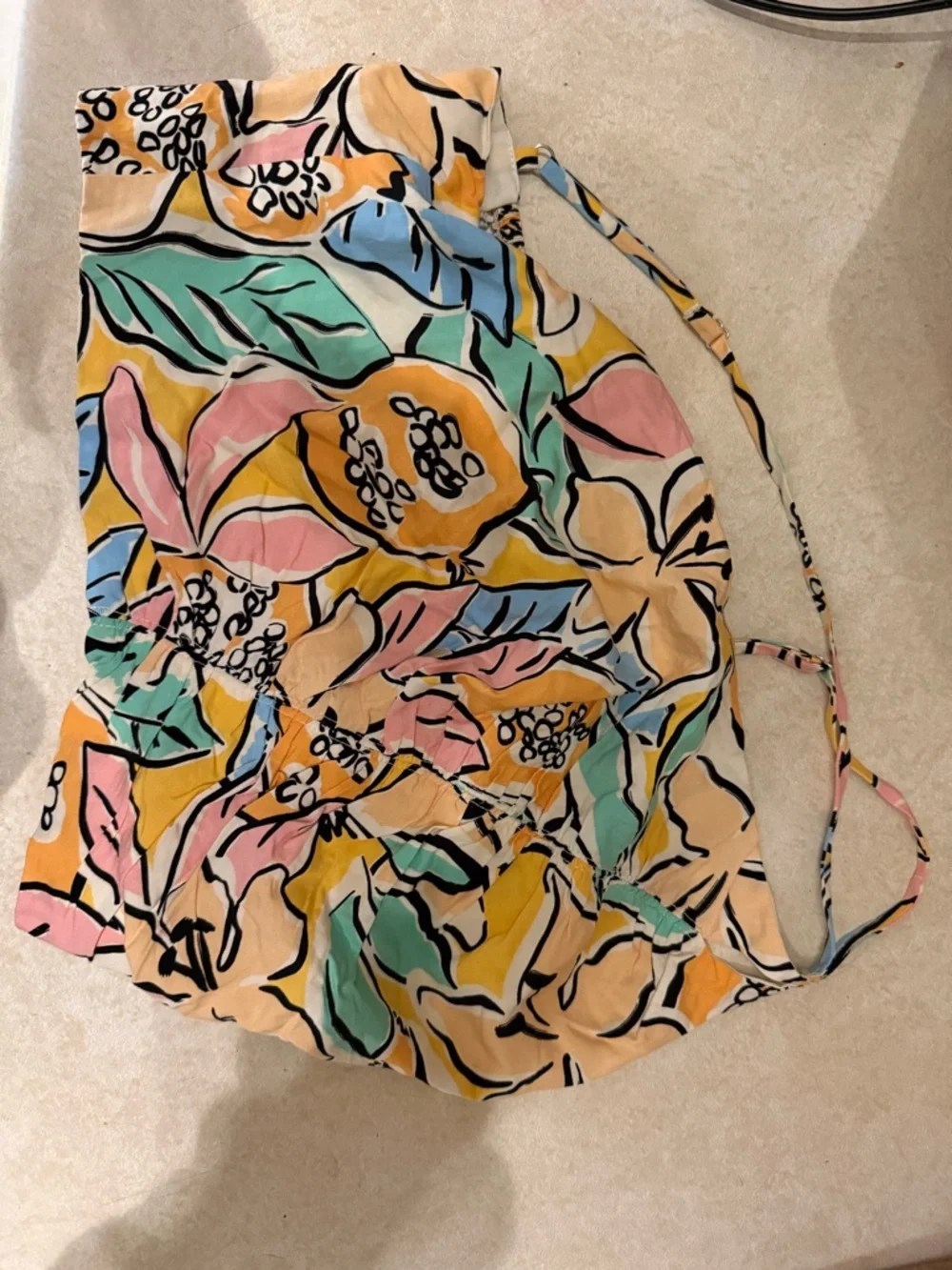ASTR The label Covina in tropical papaya One-shoulder crop pastel yellow size M - Picture 5 of 14